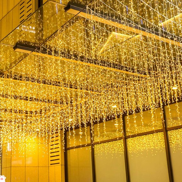 LED Icicle Lights, 16.4FT 216 LEDs 8 Modes Window Curtain Extendable Fairy - Picture 3 of 5